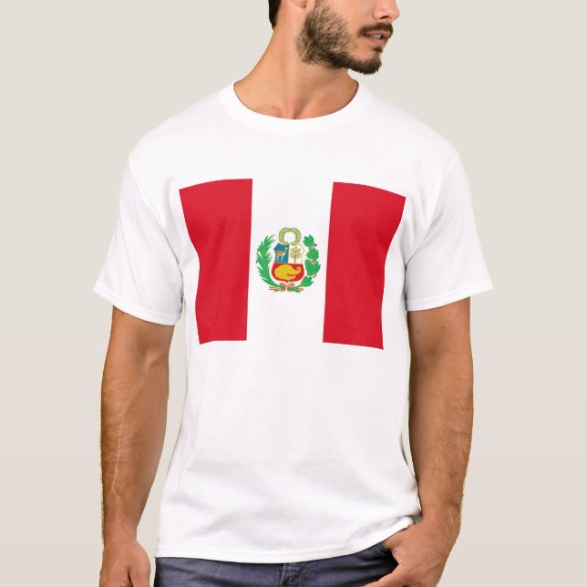 T Shirt with Flag of Peru (Front)