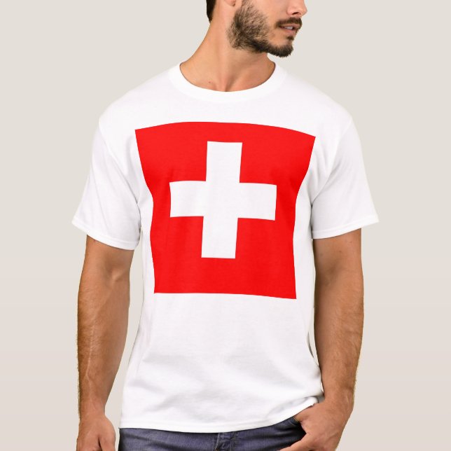 T Shirt with Flag of Switzerland (Front)