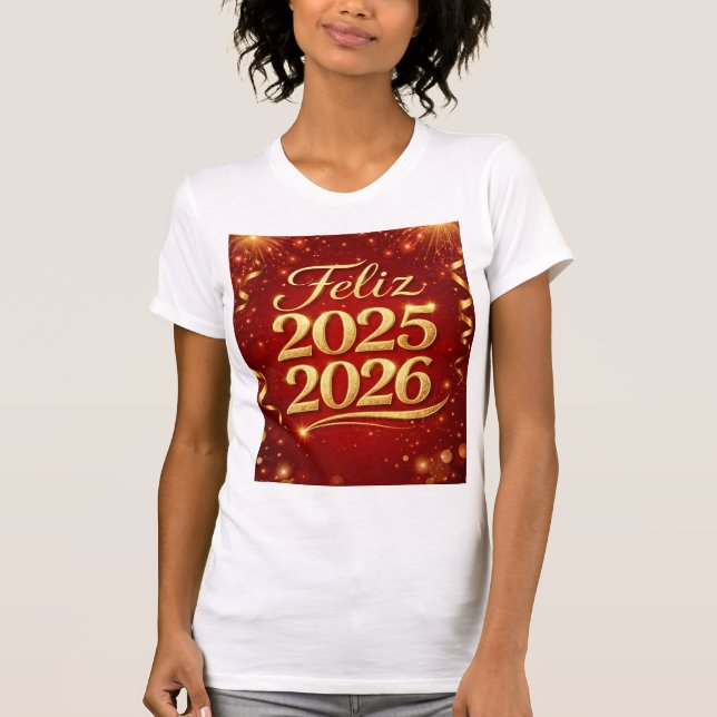T-shirt with “Happy 2025–2026” Design | Casual Sty (Front)