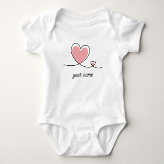 T-shirt with heart design baby bodysuit