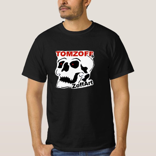 T-shirt with skull plus text: "TOMZOFF's ZoffArt" (Front)