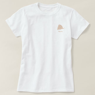 T-Shirt with Small Minimal Orange Butterfly