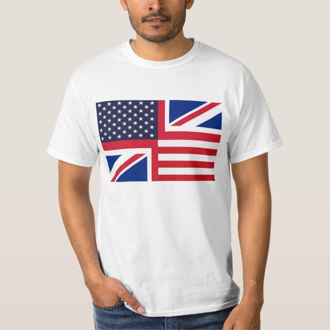 T-Shirt with Stars and Stripes and Union Jack. (Front)
