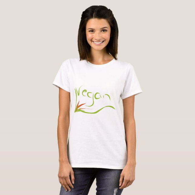 t-shirt with vegan message (Front Full)