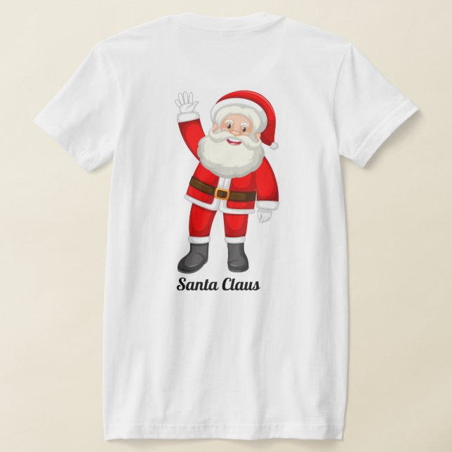 T-Shirt with Whimsical Santa Claus Designs (Laydown Back)