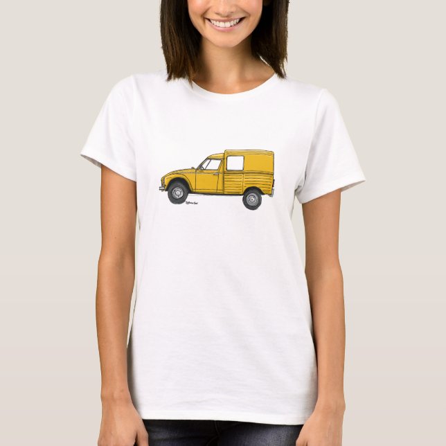 T-shirt with yellow Citroën Acadiane (Front)
