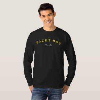 T-Shirt Yacht Boy LSS Navy Black / lemon Virginia