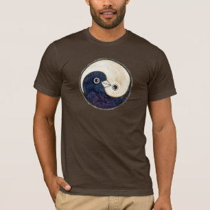 T shirt Yin Yang peace and harmony doves