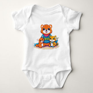 T-ShirtAdorable Baby Bodysuit with Cute Animal 