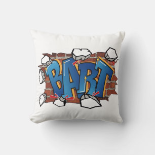 T-ShirtBART" Urban Graffiti Art - Breaking Through Cushion