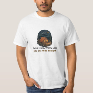 T-ShirtCamp More Worry Less Camping Tent Campfire T-Shirt