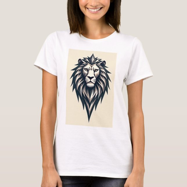 T-ShirtLion Logo: A bold, geometric lion head craf T-Shirt (Front)