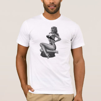 T_Shirts Black White Pin up Girls (2) T-Shirt