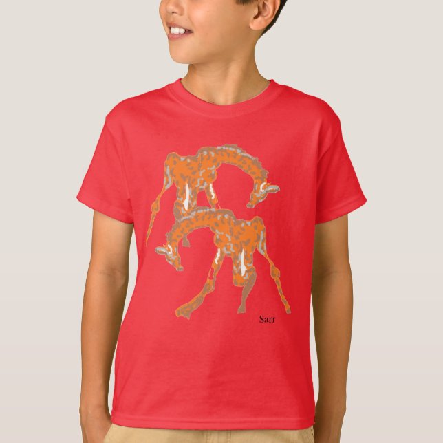 T-SHIRTS  BOY'S OR ANYONE : GIRAFFES  (Front)