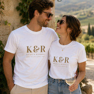 T-shirts Custom Wedding Monogram Matching Shirts