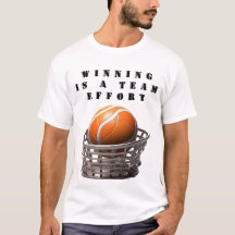 T-shirts with a design of a basket ball