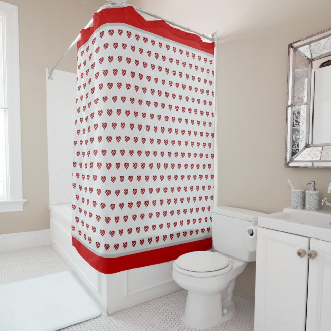 T&T Heart Flag Shower Curtain (In Situ)