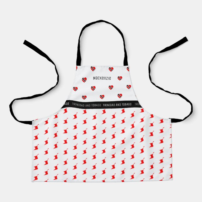 T&T Map with Heart Flag and Your Name Apron (Front)