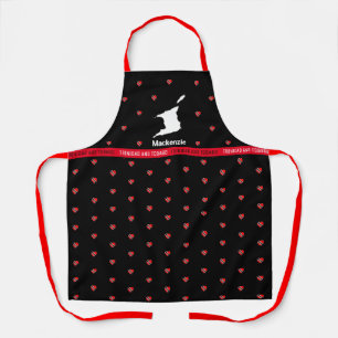 T&T Map with Heart Flag and Your Name Apron
