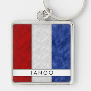 T Tango Nautical Signal Flag + Your Name Key Ring