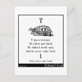 T was a tortoise postcard