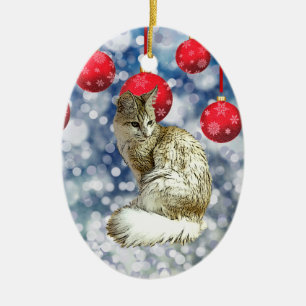 TA - Angora Cat Ceramic Ornament