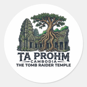 TA PRHOM TEMPLE CLASSIC ROUND STICKER
