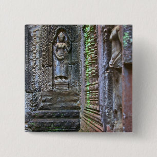Ta Prohm Temple, Siem Reap Province, Cambodia 2 15 Cm Square Badge