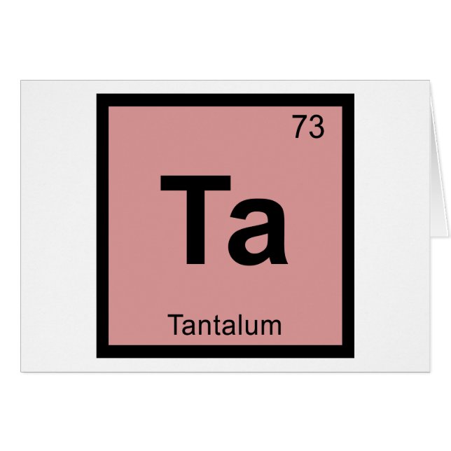 Ta - Tantalum Chemistry Periodic Table Symbol (Front Horizontal)