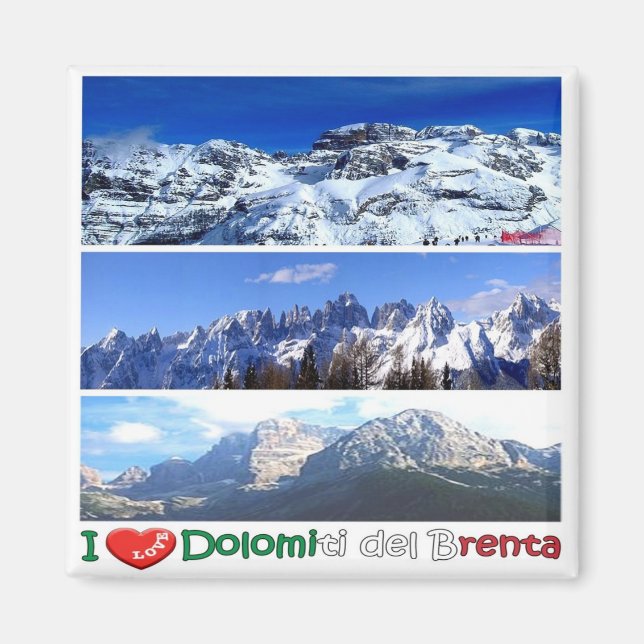 TAA045 BRENTA DOLOMITES, I Love, Mosaic, Fridge Magnet (Front)