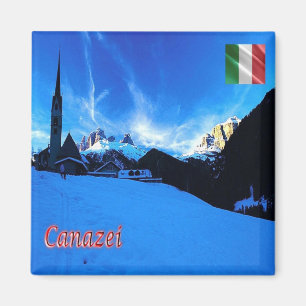 TAA057 CANAZEI WINTER Panorama, Italy, Fridge Magnet