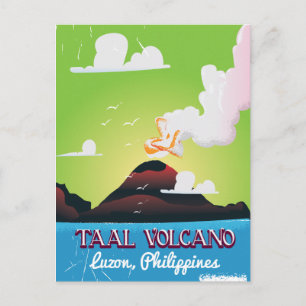 Taal Volcano Volcano Philipp vintage travel poster Postcard