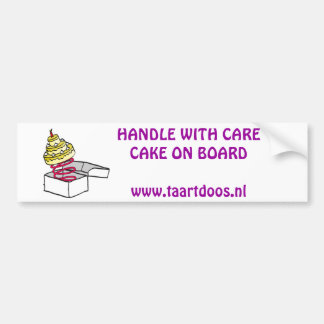taartdoos logo, Voorzichtige rijderTaart aan bo... Bumper Sticker