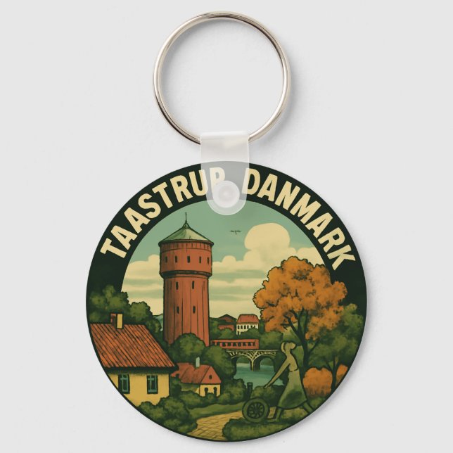 Taastrup Denmark Tower Key Ring (Front)