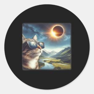 Tab 2024 Total Solar Eclipse 1 Classic Round Sticker