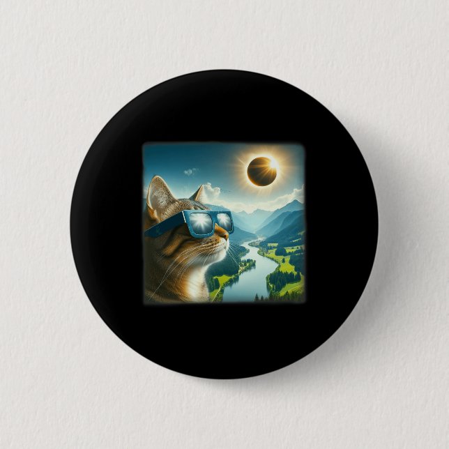 Tab 2024 Total Solar Eclipse  6 Cm Round Badge (Front)