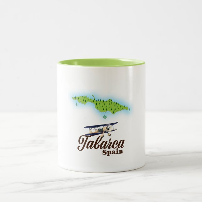 Tabarca Spain Beautiful map Two-Tone Coffee Mug (Center)