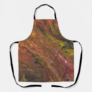 Tabarin 3 Warm Red Green Abstract Apron
