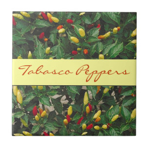 Tabasco Peppers Hot Chilli Red Yellow Pepper Plant Tile