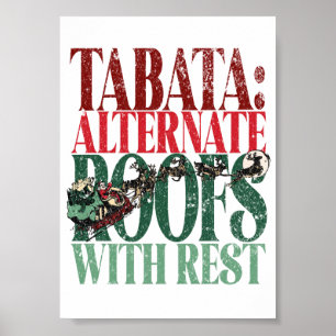 TABATA Fun Christmas Version of Fitness Terms Poster
