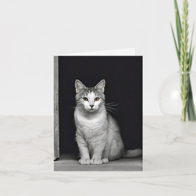 Tabby Barn Cat Note Card (Front)