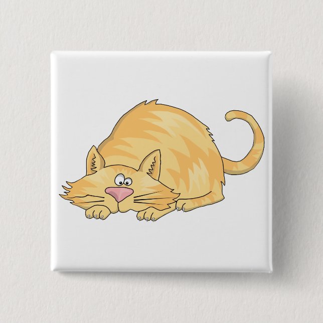 tabby cat 15 cm square badge (Front)