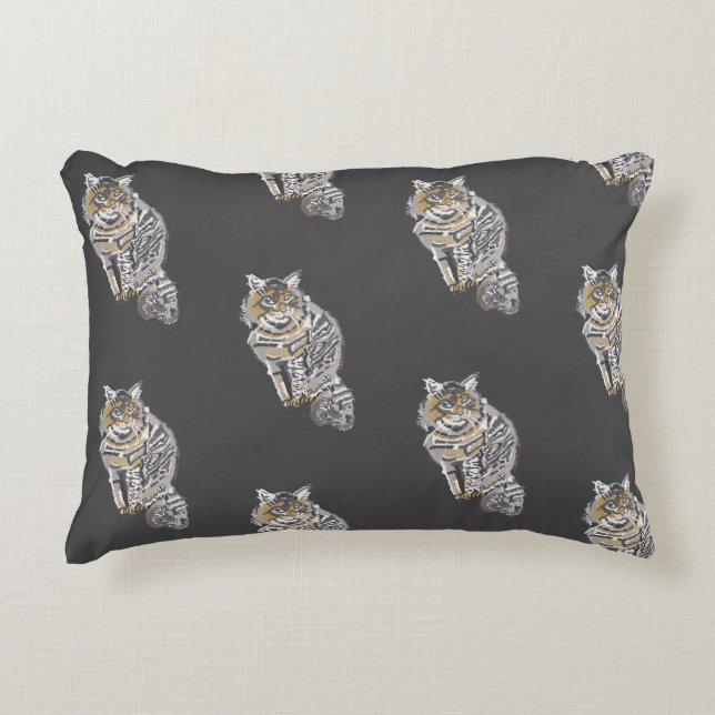 Tabby Cat Accent Pillow (Front)