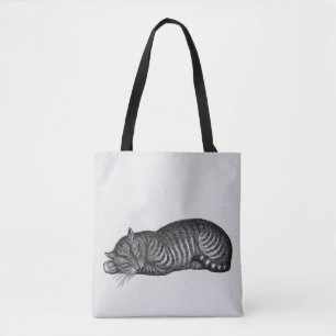 TABBY CAT ART TOTE PURSE BAG