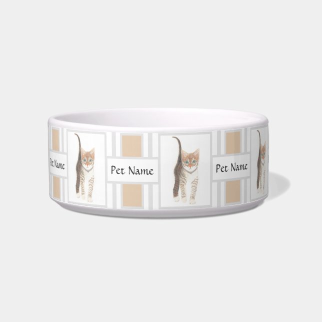 Tabby Cat Bowl With Text (Front)