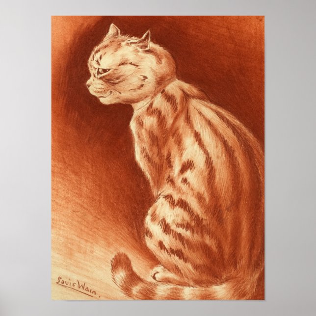 Tabby Cat by Louis Wain Poster (Front)
