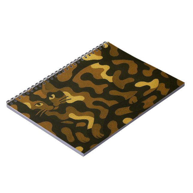 Tabby Cat Camouflage Art Notebook (Left Side)