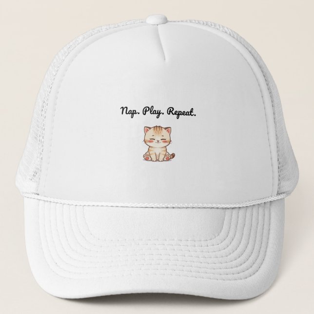 Tabby Cat Cap – Cozy Cartoon Hat for Cat Lovers &  (Front)