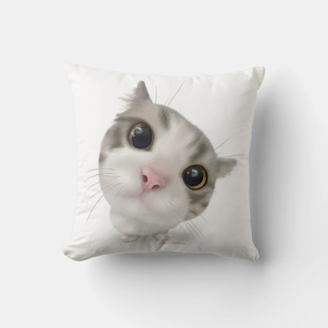 Tabby Cat Cartoon Cushion (Front)