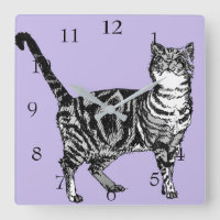 Tabby Cat Cats Art Animal Pastel Purple Lavender